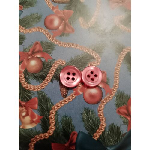 Lot De 2 Boutons Roses À 4 Trous 1,1 Cm En Plastique.