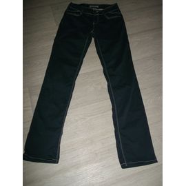 Jean Bonobo Noir Coutures Beige Et Marron Clair 34 Eur 36 Fr