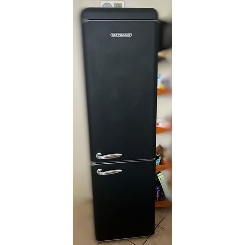 Réfrigérateur congélateur en bas SCHNEIDER noir rétro / vintage