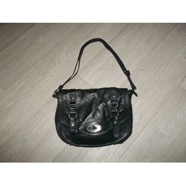 Sac à main LANCASTER cuir noir bandoulière TBE