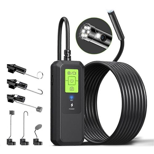 Caméra d'inspection endoscopique vidéo Wifi à double objectif 8 mm 1440p pour canalisations et égouts, pour machines automobiles