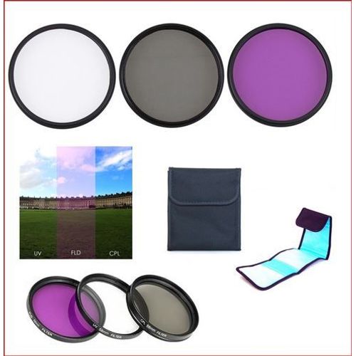 Kit de filtre UV CPL FLD pour Sony A6500,A6400,A6300,A6100,A6000,A5100,A5000,40.5mm,49mm,52mm,55mm,58mm,62mm,67mm,72mm,77mm caméra de surveillance, - Type 58MM