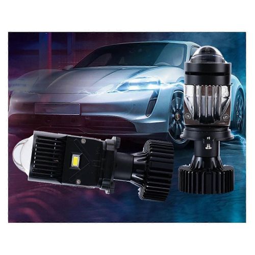 Ampoule de phare de projecteur LED H4, double lentille LED, mini projecteur laser Y3 tricolore, faisceau haut/bas 55 W T
