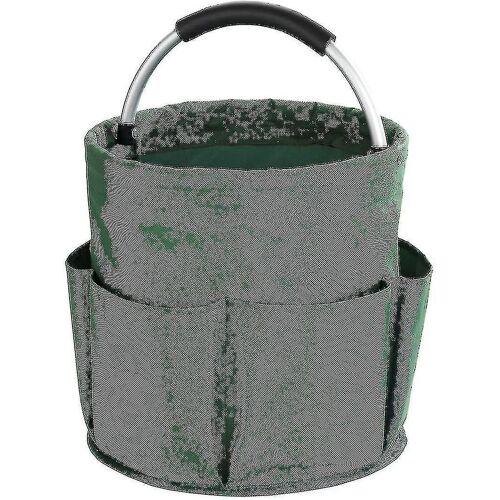 Panier de rangement de produits de nettoyage, 6 compartiments, pliable avec poignée de transport, vert