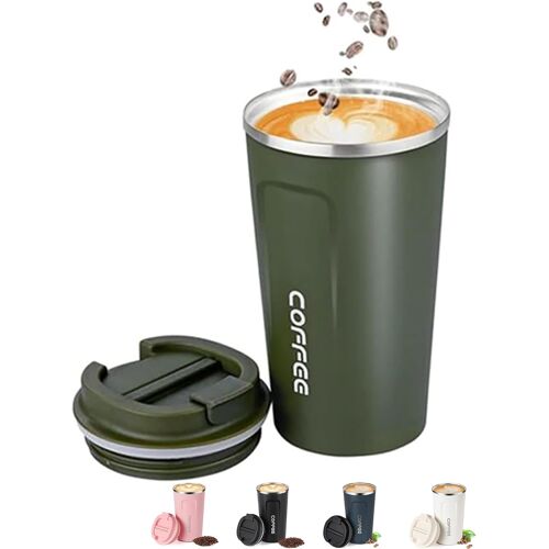 Sjzg-Tasses De Voyage Isothermes \U2013 Tasses À Café Réutilisables Avec Couvercle Étanche \U2013 Garde Les Boissons Chaudes Ou Froides (Vert/510 Ml)