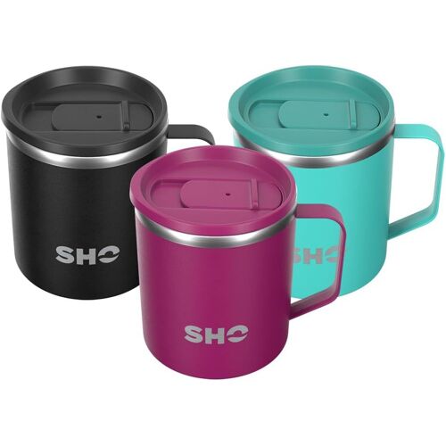 SJZG-Flexi \U2013 Tasse À Café Réutilisable En Acier Inoxydable \U2013 4 Heures Au Chaud, 8 Heures Au Froid \U2013 370 Ml \U2013 Sans Bpa (370 Ml, Très Baie)