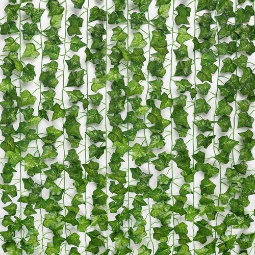 Guirxiété de Feuilles de Lierre Artificielles,Fausses Fleurs,Plantes de Vignes,Décoration de Maison,Chambre à Coucher,ix,Jardin,Mariage,12 Pièces - Type 12pcs