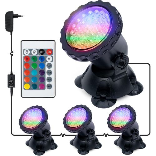 Asfasfq-Eclairage Bassin Eclairage Piscine - Projecteur Piscine Led Submersibles Imperméables Rgb Lampe Spot, Eéglable Ip68 Étanche Lampe Lumières Pour Extérieur, Jardin, Piscine, Étang