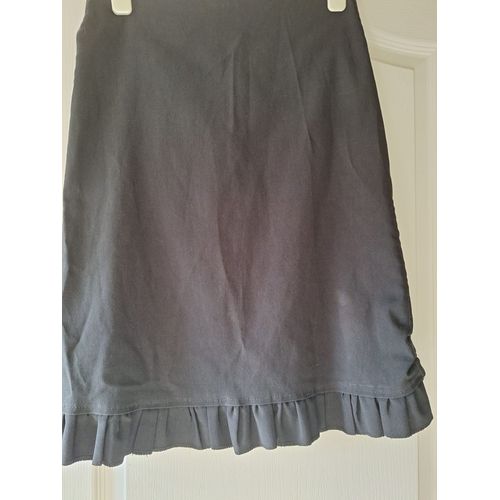 Jupe Au Genou Noire Taille 38 Bas Volants