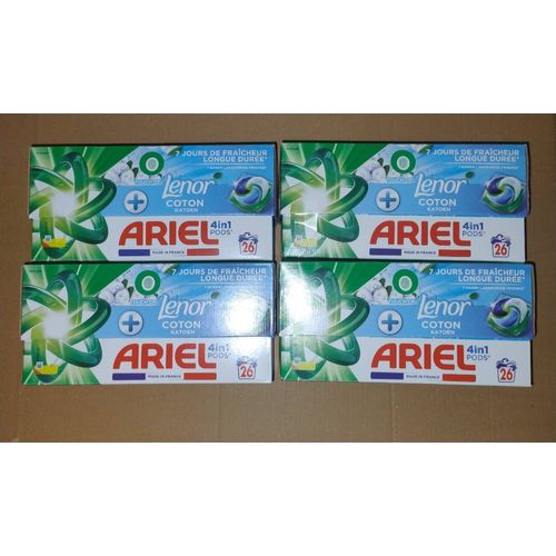 Lessive Ariel Coton 4 x 26 pods