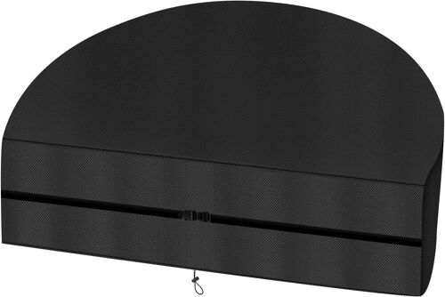 Ulteronixshop-Housse Lit de Jardin Demi Cercle Imperméable¿Housse de Protection Canapé de Jardin Demi-Ronde avec Cordon de Serrage, Housse Canapé Demi Cercle 420D Tissu Oxford (170 * 80 * 72cm,Noir)