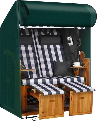 Ulteronixshop-Strandkorbhülle Wasserdicht, Winddicht, UV-beständig, reißfest Aufgewertete PE-Gewebeabdeckung für Strandkorb DHBCC125-0GR (125x90x135/165cm), Grün