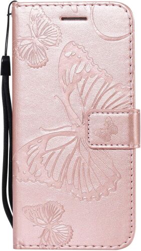 Coque Pour Samsung Galaxy Note 8, Housse Coque Flip Case Cuir Porte Carte Magnetique Portefeuille Cover Etui Support Antichoc Coque Case Pour Samsung Galaxy Note 8,Or Rose
