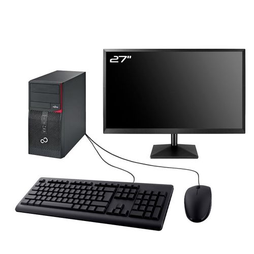 PC Fujitsu P556 Tour Ecran 27" Intel G4400 RAM 32Go SSD 2To W11 Wifi