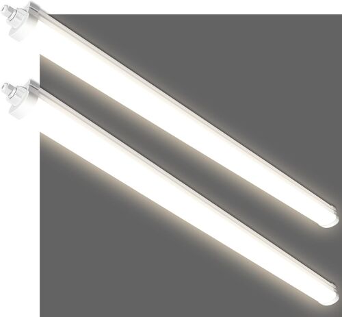 JEXNOVASHOP-Lot de 2 Réglette LED 120 cm, LED 36W 4320LM 4000K Neutre Blanc IP65 extérieur étanche, Tubes Lumineux pour garage, Cave,entrepôt, bureau, atelier, éclairage de cuisine