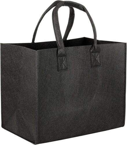 Sjzg-® Sac En Feutre En 6 Couleurs Env. 35 X 20 X 28 Cm Sac À Provisions Sac De Rangement Sac À Bois De Cheminée Sac En Feutre Sacs En Feutre, Couleur:Noir