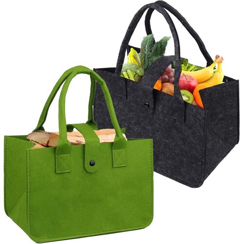 Sjzg-2 Panier Pellet Pour Insert Bois Xl 1 Gris 1 Vert Bois Panier À Pellets Cheminée Cabas Courses Courses Sac Shopping Sac À Bouteille Pour Le Transport Journaux Jouets Faire Du Shopping