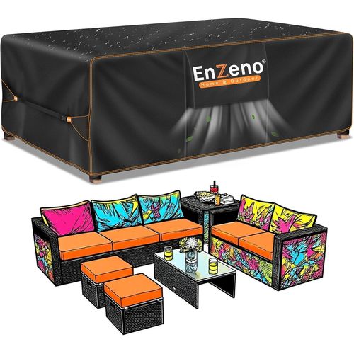 Spwa-Housse Salon De Jardin Exterieur,Housse Table De Jardin Imperméable,420d Tissu Oxford Housses Pour Mobilier De Jardin,Bache Protection Pour Meubles Avec Évent¿220x150x90cm¿