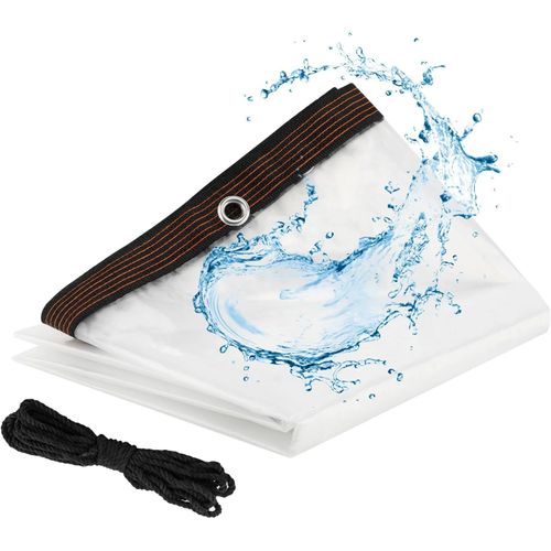 Spwa-Outdoor Clear Tarps, Clear Tarp Waterproof Heavy Duty, Bâche Transparente Avec ?illets Et Corde De 10 M, Bâche Imperméable Pour Jardin, Serre, Poulailler, Clapier À Lapins. (2 X 4 M)