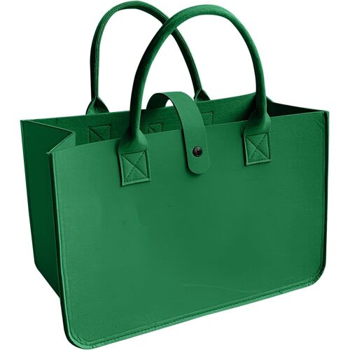 SJZG-Sac À Provisions En Feutre,Sac En Feutre Shopper,Sac À Provisions Pliable Sac De Transport Sac À Anse Sac De Marché Shopping Bag,35 X 25 X 15 Cm,Disponible En Trois Couleurs (Couleur Verte)