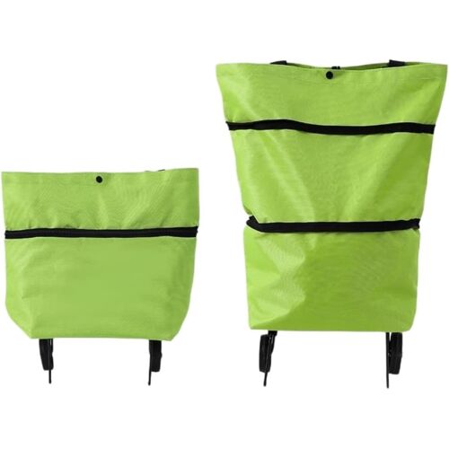 Sjzg-Sac À Roulettes Pliable, Réutilisable Avec Roulettes, Chariot D'épicerie De Grande Capacité, Résistant À L'usure, Roues Durables, Couture Robuste, Pour Le Shopping, Les Super Marchés, Les Voyage