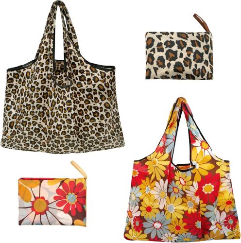 Sjzg-Sac De Courses Pliable Pochette Grand Sacs À Provisions Réutilisables Shopping Bag Pochette Sac D'épicerie Lavable Pour Shopping Voyage Supermarché