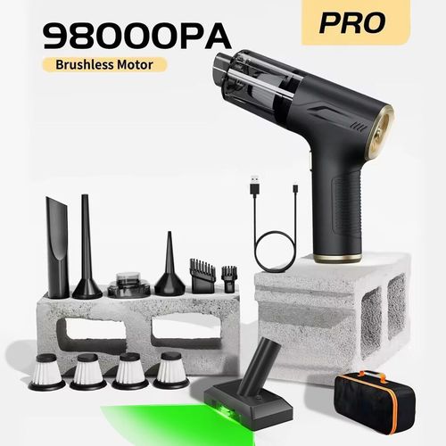 Cenrr-Mini Aspirateur De Voiture Sans Fil,Nettoyeur De Voiture Sans Fil,Odorà Air Comprimé Portable,98000pa - Type Pro 4hepa Light