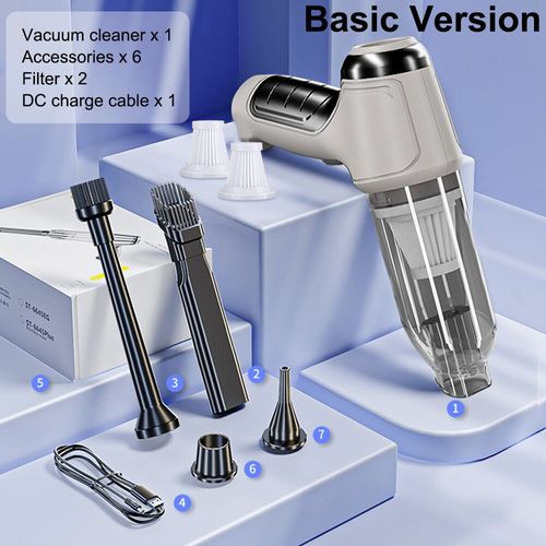 Aspirateur Portable Sans Fil Pour Voiture Et Maison,Mini Nettoyeur,Souffleur Haute Puissance,Aspiration De Bain,95000pa - Type Basic 2filter