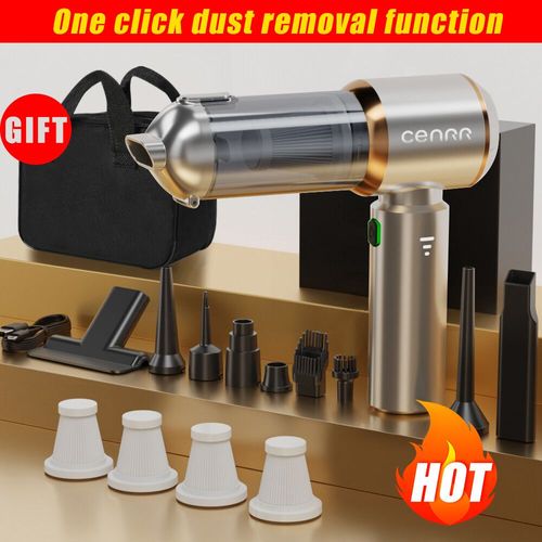 Cenrr-Aspirateur De Voiture Sans Fil Portable,Nettoyeur À Main,Aspiration De Bain,Machine À Livres,998000pa - Type Max Silver 4hepa Y