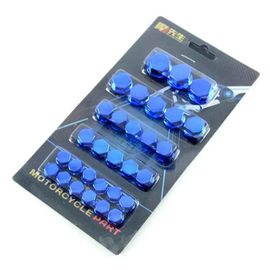 Couvercle De Décoration De Vis De Moto,30 Pièces,Capuchon De Placage Pour Moteur De Voiture,Scooters,Couvercle D'écrou Électrique Coloré,Accessoires De Moto - Type Bleu