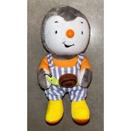 Doudou peluche T’choupi Jemini salopette rayée et son escargot jouet dessin animé enfant tchoupi 2012 plush baby choupi 