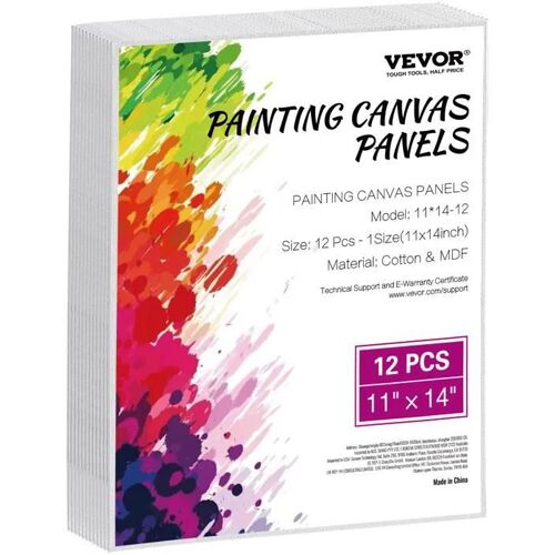 Toile À Peindre-Vevor-Lot De 12-280x355 Mm-Pour La Peinture Pour Croquis, Peinture Acrylique Et À L'huile, Aquarelle