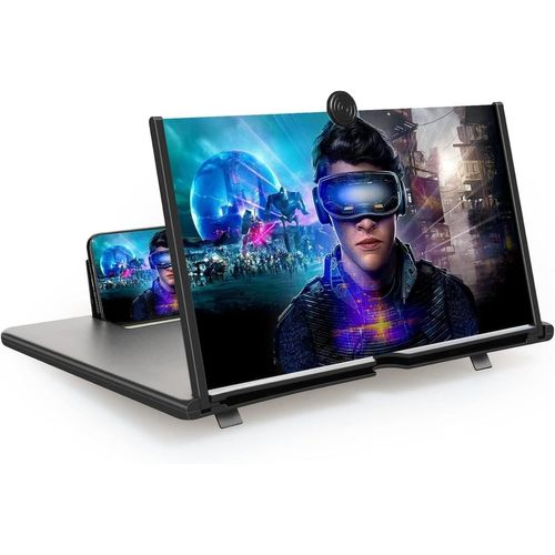 Agrandisseur Ecran Telephone 18 Pouces, Ecran Loupe Pour Téléphone Portable, 3D Hd Loupe Pour Smartphone, Pour Regarder Des Vidéos De Films,Pour Tous Les Smartphones (Noir)[Z610]
