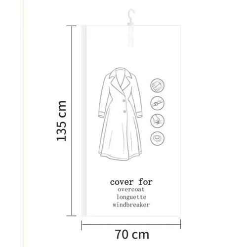 Sacs économiseurs d'espace sous vide suspendus,sacs de rangement pour organisateur de placard,sacs transparents scellés sous vide pour vêtements,costumes,robes ou vestes - Type 1 Pack L70X135cm) #C
