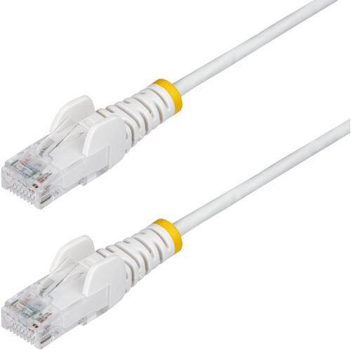 StarTech.com 2m White Slim CAT6 Ethernet Cable, Snagless, 28AWG, LSZH - Cordon de raccordement - RJ-45 (M) pour RJ-45 (M) - 2 m - 3.6 mm - UTP - CAT 5/5e/6 - IEEE 802.3bt - sans halogène, sans...