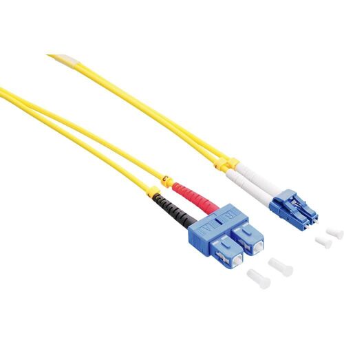 LogiLink - Cordon de raccordement - mode unique LC (M) pour mode unique SC (M) - 10 m - fibre optique - duplex - 9 / 125 micromètres - OS2 - sans halogène - jaune
