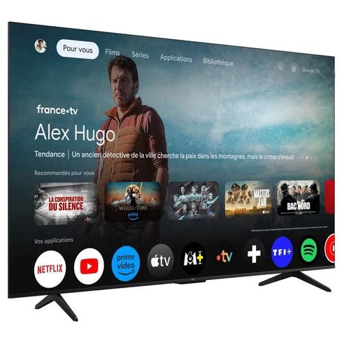 TCL 65P7K - 65" - P7K Series TV LCD rétro-éclairée par LED - QLED - Smart TV - Google TV - 4K UHD (2160p) 3840 x 2160 - HDR - Quantum Dot, Direct LED -...