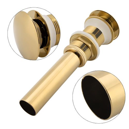 G1 1/4" Lavabo de salle de bain en laiton Pop Up Drain Assembly NON Trop-plein (Titane Chromage)