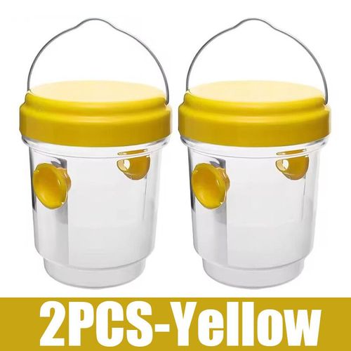 Grand pièges à guêpes,piège à guêpes suspendu étanche pour l'intérieur et l'extérieur,réutilisable,attrape-mouche de fruits de jardin,outils de lutte antiparasitaire - Type 2pcs-Yellow