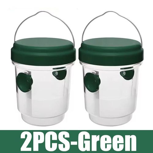 Grand pièges à guêpes,piège à guêpes suspendu étanche pour l'intérieur et l'extérieur,réutilisable,attrape-mouche de fruits de jardin,outils de lutte antiparasitaire - Type 2pcs-Green