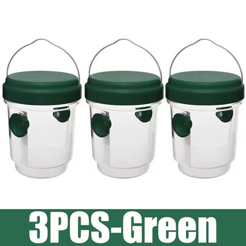 Grand pièges à guêpes,piège à guêpes suspendu étanche pour l'intérieur et l'extérieur,réutilisable,attrape-mouche de fruits de jardin,outils de lutte antiparasitaire - Type 3pcs-Green
