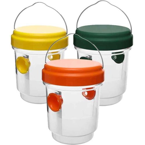 Piège à guêpes étanche,piège suspendu d'extérieur,boîte transparente,réutilisable,attrape-mouche de fruits de jardin,outils de lutte antiparasitaire,fournitures de jardin - Type Mixed-3pcs