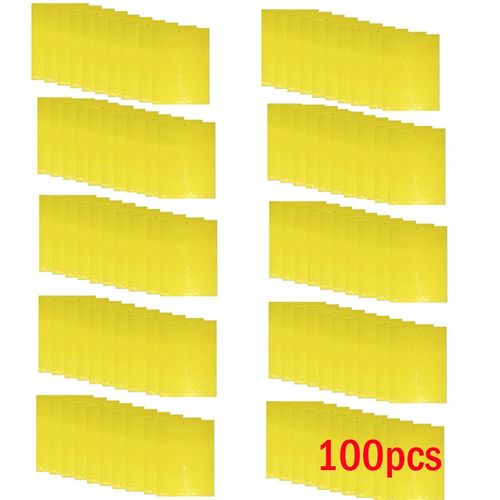 Panneau Anti-Insectes Collant,Attrape-Mouche Puissant,Feuille D'autocollant Jaune Bleu,Serre,Lutte Antiparasitaire,Insecticide,Ruban Adhésif Double Face - Type 100pcs