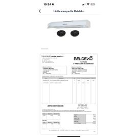 Hotte casquette Beldeko 30 cm Blanc - Double moteur 200W