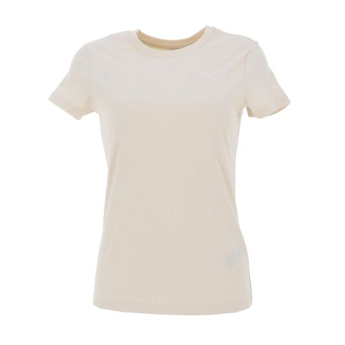 Tee Shirt Manches Courtes Puma Ess Elevated Rib Tee Beige S