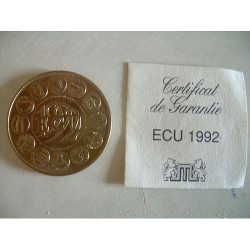 Pièce Monnaie Un Écu De 1992 En Bronze