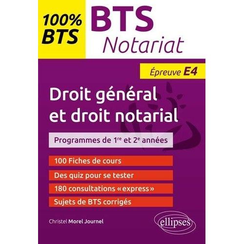 Bts Notariat Épreuve E4 : Droit Général Et Droit Notarial