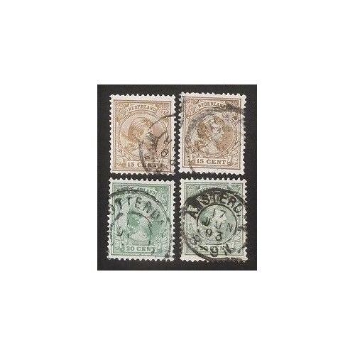 Pays-Bas Oblitéré N° 39-39a-40-40a Lot De 4 Timbres De 1891-97