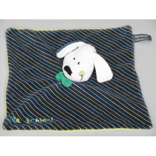 Doudou Chien Plat Magichien Bleu Et Vert Orchestra Prémaman