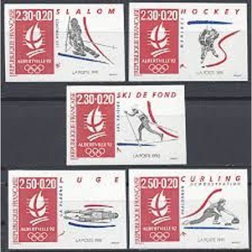 Jeux Olympiques D'Hiver "Albertcille92" (4) Série Complète Année 1991 N° 2676 2677 2678 2679 2680 Yvert Et Tellier Luxe